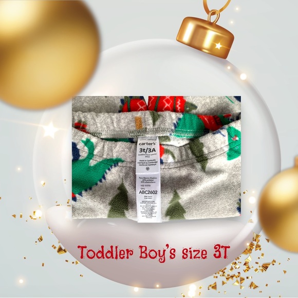 🦖Toddler’s 2-Pc Dinosaur Christmas Pajamas, Toddler Size 3T 🦖🎁 - Picture 7 of 7
